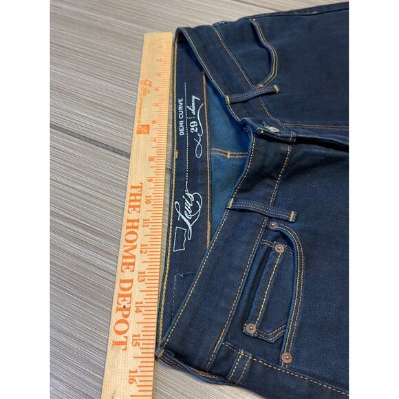 streetwear everyday Levis Demi curve skinny jeans womens 29x28 dark wash stretch - Picture 9 of 11